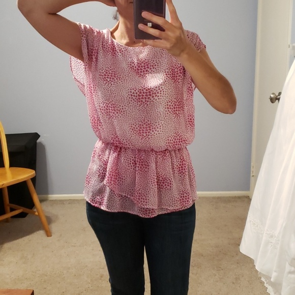 bobeau Tops - Bobeau pink hearts